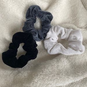 neutral colored felt scrunchies